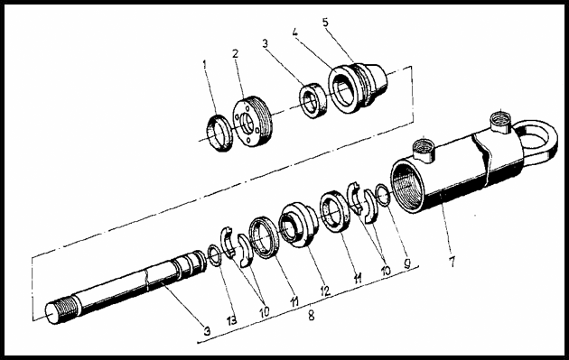 Цилиндр управления автопогрузчика ДВ 1792 (односторонний)